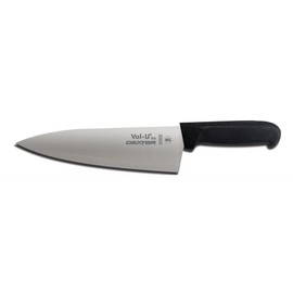 Dexter Russell 30503 Val-U (30503) Cook's Knife, 8" Wide, Stamped, Straight Edge, DEXSTEEL Stain Free, high Carbon Steel, Finger Guard on Handle, Polypropylene Handle, Black, NSF‌‌​‌‌‍​‌​​‌​‍​​
