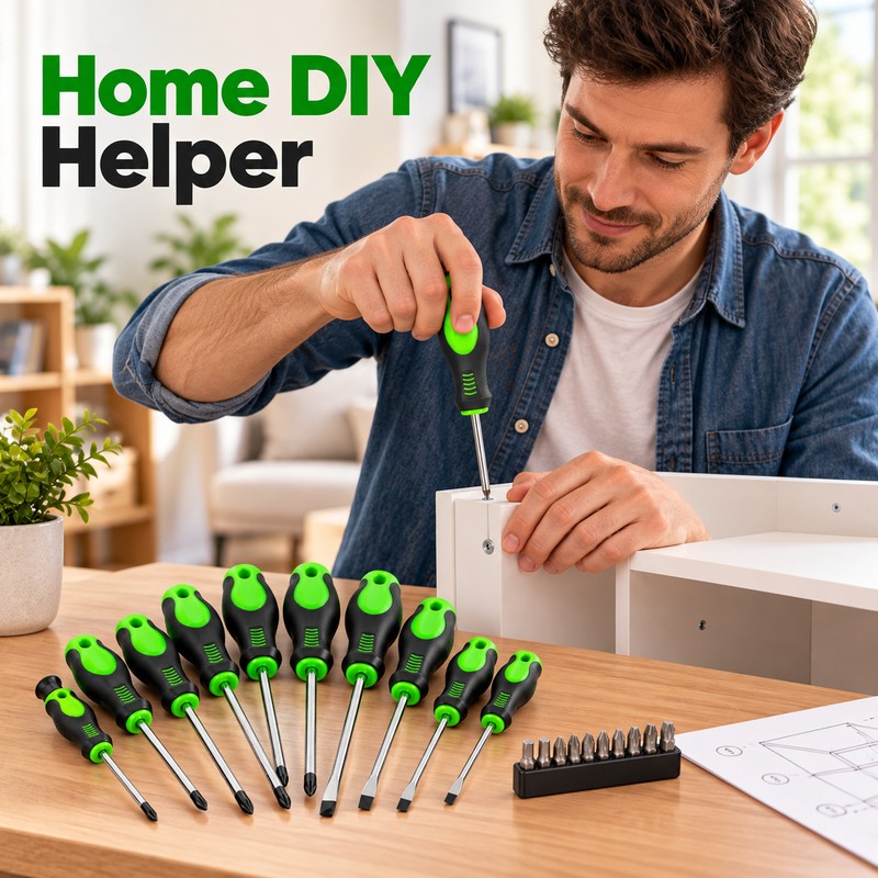 21-Piece Magnetic Screwdriver Tool Set – Multi-Bit Repair Kit with