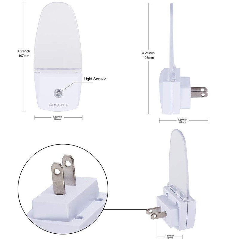 0.5W Plug in Light Sensor LED Red Night Light for
