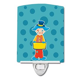 Caroline's Treasures BB8703CNL Circus Clown #2 Ceramic Night Light Compact, UL-Certified, Ideal for Bedroom, Bathroom, Nursery, Hallway, Kitchen, 6x4x3, Multicolor