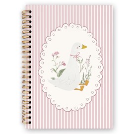 dvhdajed Coquette Goose Spiral Notebook, Preppy Aesthetic Goose Gifts Journaling Notebooks, Cute Gooses Spiral Journal for Women, Coquette Pink Gooses Office School Supplies Gifts, 5.5x8.3