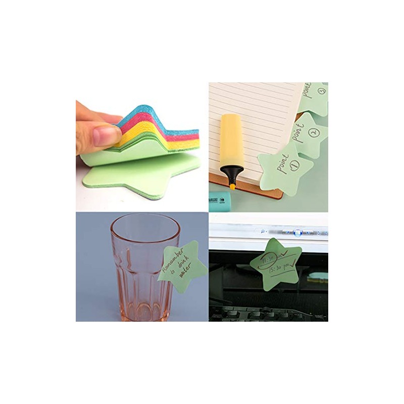 Sticky Notes Star Shaped - Self Stick Post Memo Cute