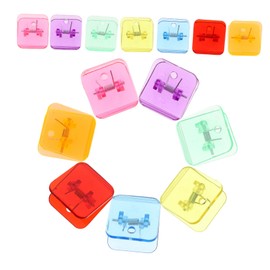 DOITOOL 14Pcs Multi Function Plastic Clips Adorable Household and School Accessories Transparent Colors and Strong Hold for Organizing Documents and Notes