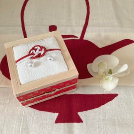 Lulu's Lulu's Hinoki Masu and Knotted Ring Pillow Wedding Band Wedding Band Size: 3.3 inches (8.5 cm), Height 2.0 inches (5.2 cm), Hinoki Sho Lulu's-1215