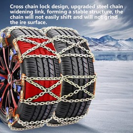 Snow Chains, Snow Tire Chains for Car SUV Pickup Trucks, Adjustable Universal Emergency Thickening Anti-skid Traction Chains,Tire Socks - Set of 6