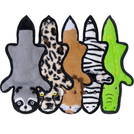 SHARLOVY No Stuffing Dog Toys Crinkle Squeaky, Long Lasting Chews for Aggressive, Durable Plush Dog Puppy Chew Toys for Teething, with 6 Tough Layers 