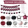 Burgundy Graduation Decorations, 2025 Congrats Maroon Banner Burgundy Black Silver