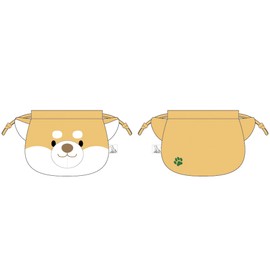 Marushin Mofutto Shiba Inu Drawstring Bag, Approx. H 6.3 x W 7.9 inches (16 x 20 cm) (excluding decorative parts)