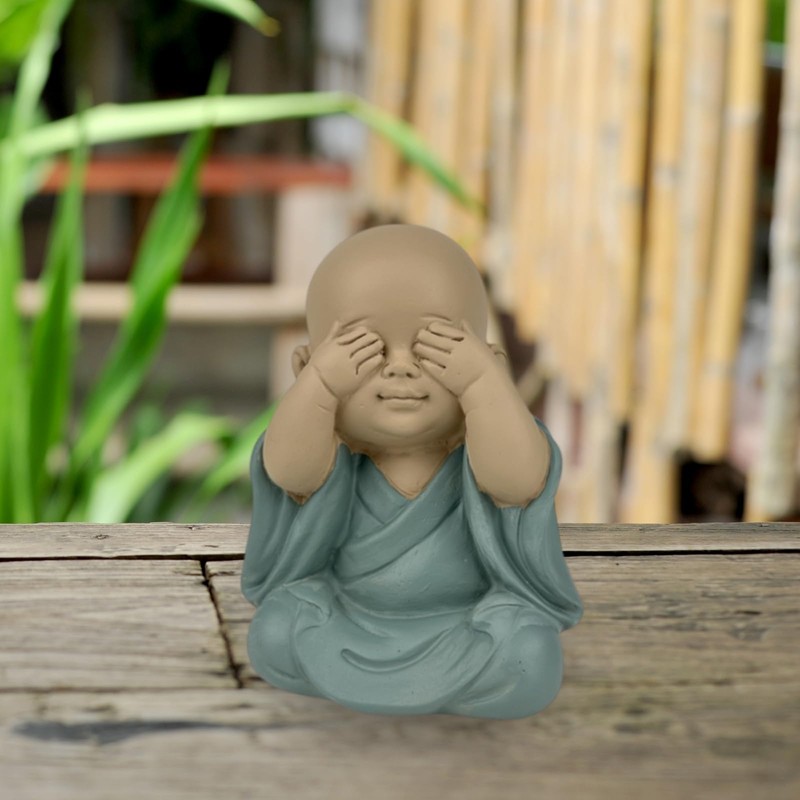 Zen'Light Statue Buddha Vue in Mythical Position - See Nothing