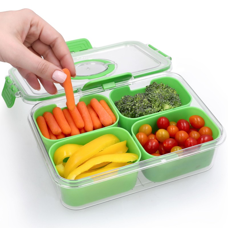 KEYVOZ Snackle Box Container with Lid- Travel Charcuterie Box with