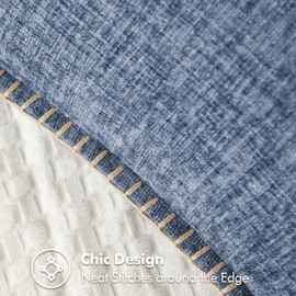 MIULEE Pack of 2 Couch Throw Pillow Covers 18x18 Inch Dark Grey Blue Farmhouse Decorative Pillow Covers with Stitched Edge Soft Chenille Solid Dyed Spring Pillow Covers for Sofa Bed Living Room