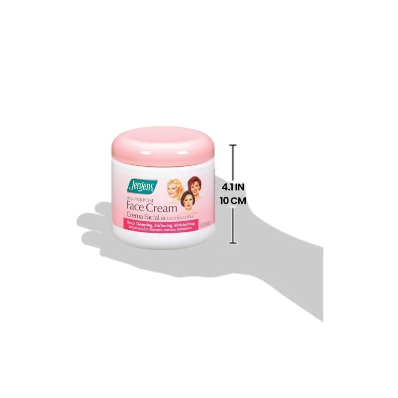 Jergens Crema Facial Multiuso Limpia Quita Maquillaje Suaviza Hidrata 150z