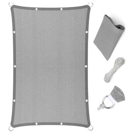 Eden's Decor Straight Flat Edge Sun Shade Sail with Grommets, Pergola Shade Cover Outdoo Sun Shade, Patio Shade, Deck Shade(Grey, 9' X 10')