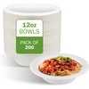 FPN Disposable Paper Bowls 200 Pack 12 oz, Heavy-Duty Compostable,