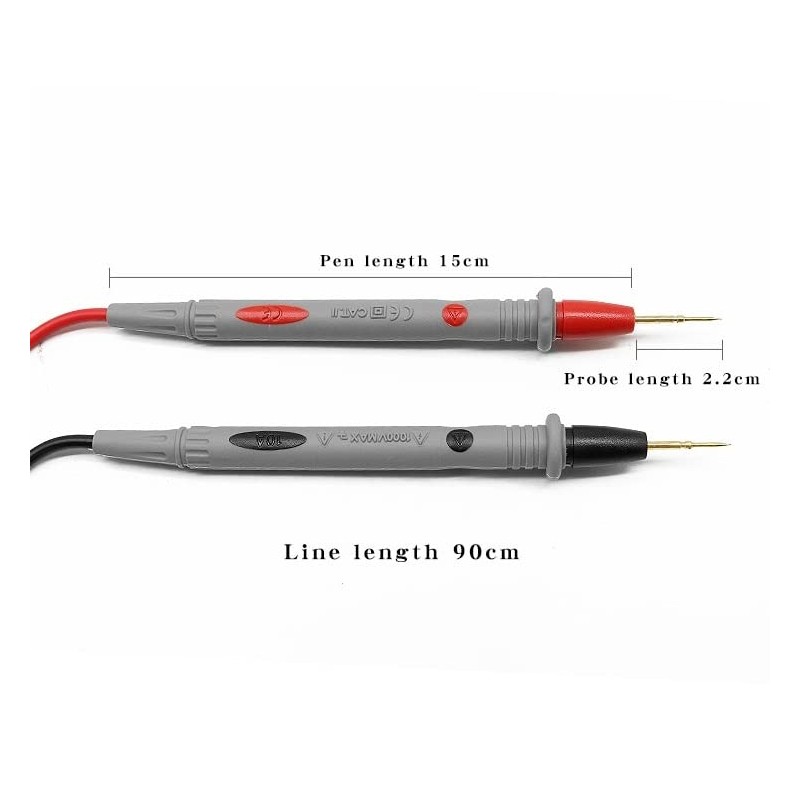 Vmingo - Punta Prueba Multimetro Kit Fina Electronica Cable Caiman