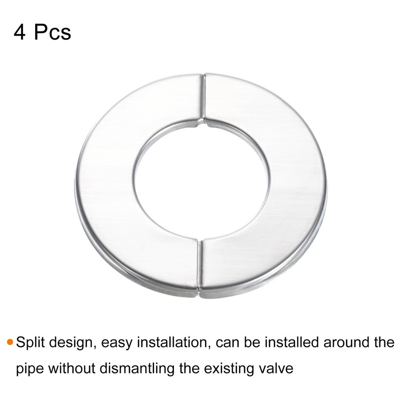 sourcing map Wall Split Flange, 4pcs 304 Stainless Steel Round