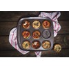 Pyrex Asimetria Mini-Pizzablett, 9 Mulden, Schwarz, Metall, 9 Pizza
