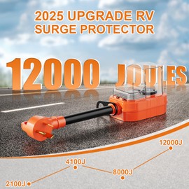 GutterWord RV Surge Protector 30 Amp 12000J, Surge Protection RV Circuit Analyzer, RV Adapter Plug for Camper Travel Trailers with Waterpoof Cover, Plug and Play