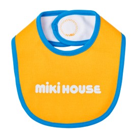 MIKI HOUSE 10-7926-683 WEB Exclusive Bib, Waterproof, Logo, Plain, Boys, Girls, Baby, Kids, Baby Clothing, Children's Clothing, Baby Shower, Gift, yellow