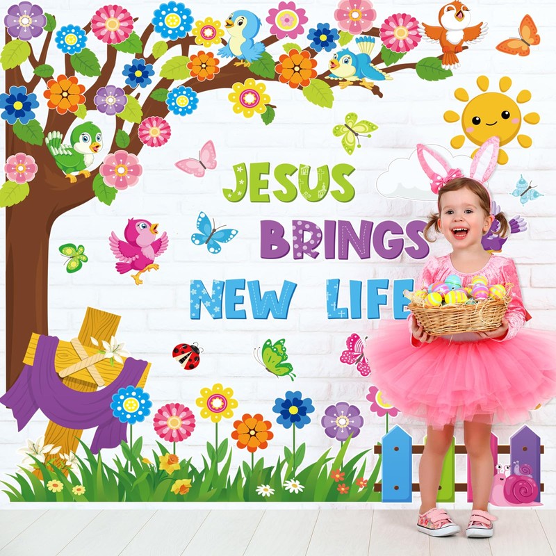 Pajean 112 Pcs Christian Spring Bulletin Board Decorations Classroom Religious