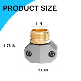 Hourleey Garden Hose Repair Fittings, Aluminum Male Coupling Menders with Zinc Clamps, Water Hose End Repair Connector for 3/4 Inch and 5/8 Inch, 2 Pack