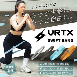 VRTX Short Band, Training Tube, For Muscle Training, Butt Training, Competitions, 13.0 inches (33 cm), Short Design, High Durability, Skin-friendly, Washable, Uses US Patent Material, No. 19.9 - 50.7