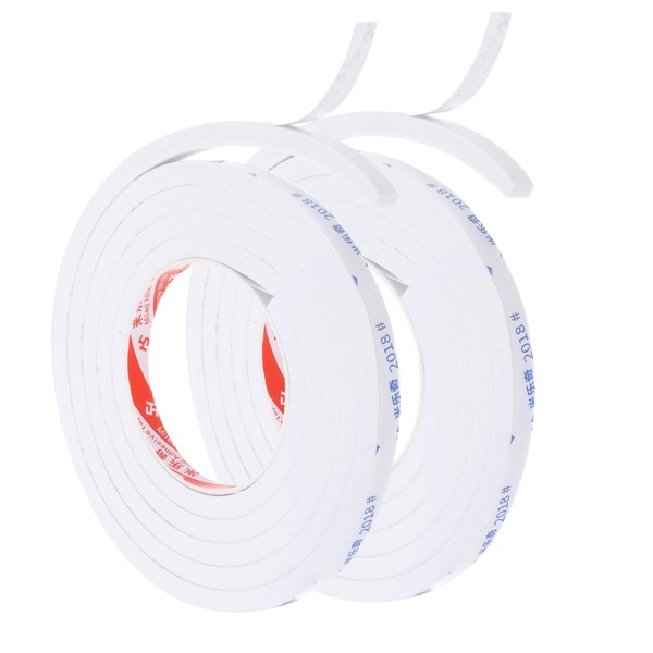 PATIKIL 2m/6.6ft Sealing Foam Tape, 2 Pack 1cm Wide 10mm