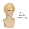 Yan Dream 4pcs Men Short Straight Blonde Wig with Flag