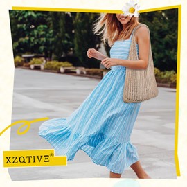 XZQTIVE Crochet Tote Bag for Women Mesh Beach bag for Summer Vacation Aesthetic Hobo Knit Shoulder Bag, Khaki