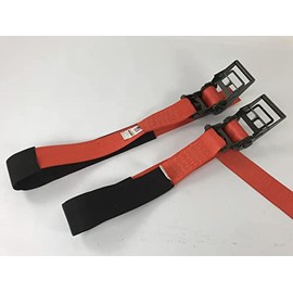 AutoHauler Supply 2 Pack 3" x 6' Short Handle Ratchet Underlift Tie Down Strap (Red with Cordura Sleeve, 2 Pack)