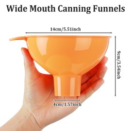 Nuogo 6 Pcs Wide Mouth Canning Funnels for Mason Jars Filling Bottles Wide Multipurpose Plastic Funnels for Freeze-Dried Foods, Resin, Kitchen Use