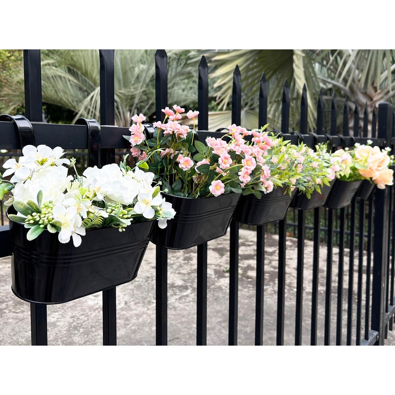 Joyfernal 12" Balcony Railing Planters, Outdoor Hanging Planter for Fence,