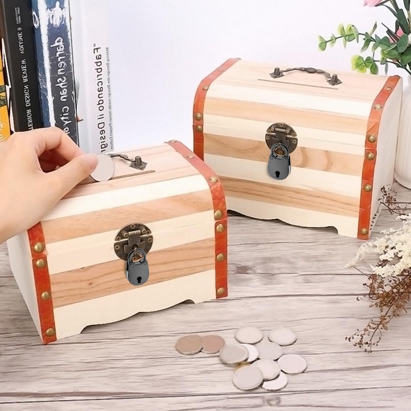 SDTC Tech 2pcs Mini Antique Padlock Retro Vintage Style Bear