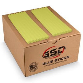 GlueSticksDirect Full Size Hot Melt Glue Sticks for Glue Gun - Bulk 4in Pastel Yellow - Great for Art Craft Repairs - 7/16" X 4" (Approx 225 Sticks, 5lbs Pack) - Made in USA