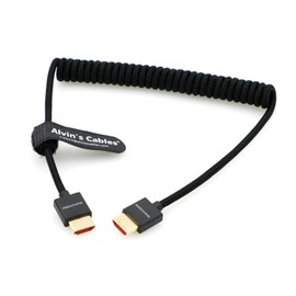 Alvin’s Cables 8K 2.1 Full HDMI Braided Coiled-Cable for Atomos Ninja-V 4K-60P Record from Z-CAM for Canon-C70, for Sony A7S3| A9| A74