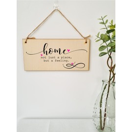 Handmade Wooden Hanging Wall Plaque Home is Not Just a Place But a Feeling Decorative Sentimental Sign Family