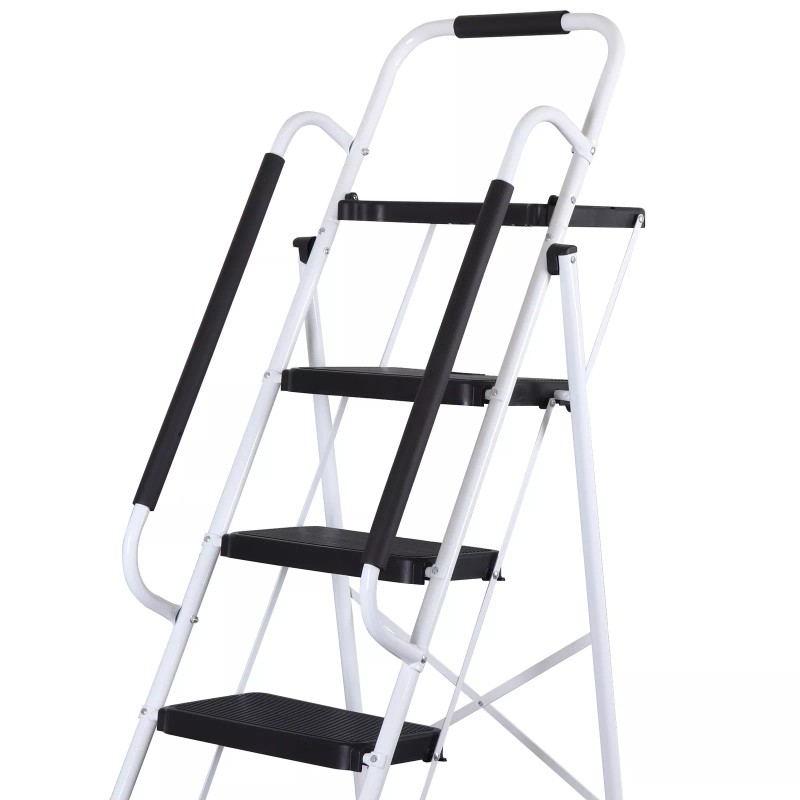 SEGAWE 5 Step Ladder Folding Steel Step Stoo w/Non-Slip Wide