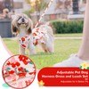 ABRRLO Cute Floral Dog Harness Dress and Leash Set for