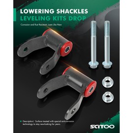 SCITOO 2" Rear Drop Lowering Shackles Kit 1998-2011 for Ford Ranger Durable Leaf Spring Accessory Suspension Bracket Replacement 710520