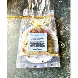 Unbranded Organic Lavender Lemon Honey Bath Soak - Floral Bath Tea Sachet - 3 organza bags