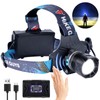 LED Rechargeable Headlamp, Headlight 90000 Lumens Super Bright with 6