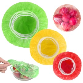 IWILCS Plastic Food Cover, Pack of 60 Bowls, Cups Covers, Reusable Food Cover for Vegetables, Fresh Protection or for Home, Hotel Shower Cap