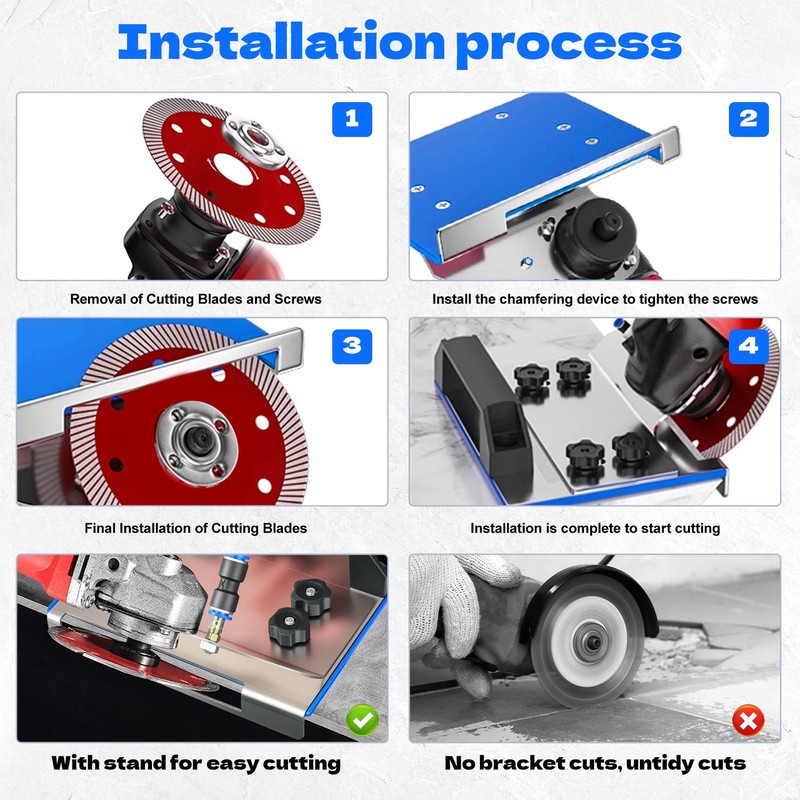 45° tile chamfering tool, Angle Grinder Stand For Tile 45°
