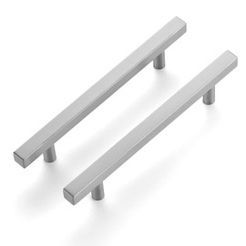 Ravinte 5 Pack 7.38 Inch Square Cabinet Pulls Brushed Nickel Stainless Steel Kitchen Drawer Pulls Cabinet Handles 7-3/8”Length,5” Hole Center