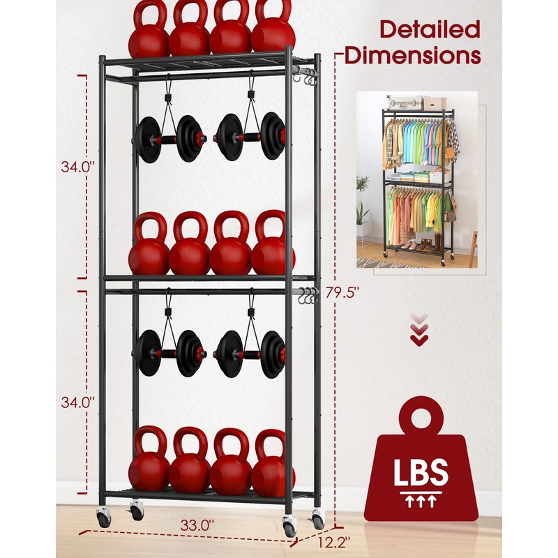 Sakugi Clothes Rack - 33.0" x 12.2" x 79.5" Clothing