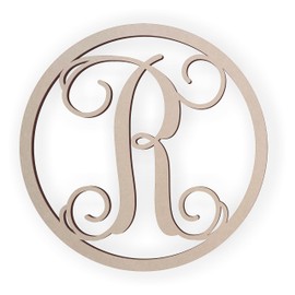 Jess and Jessica Wooden Letter R, Wooden Monogram Wall Hanging, Large Wooden Letters, Cursive Wood Letter