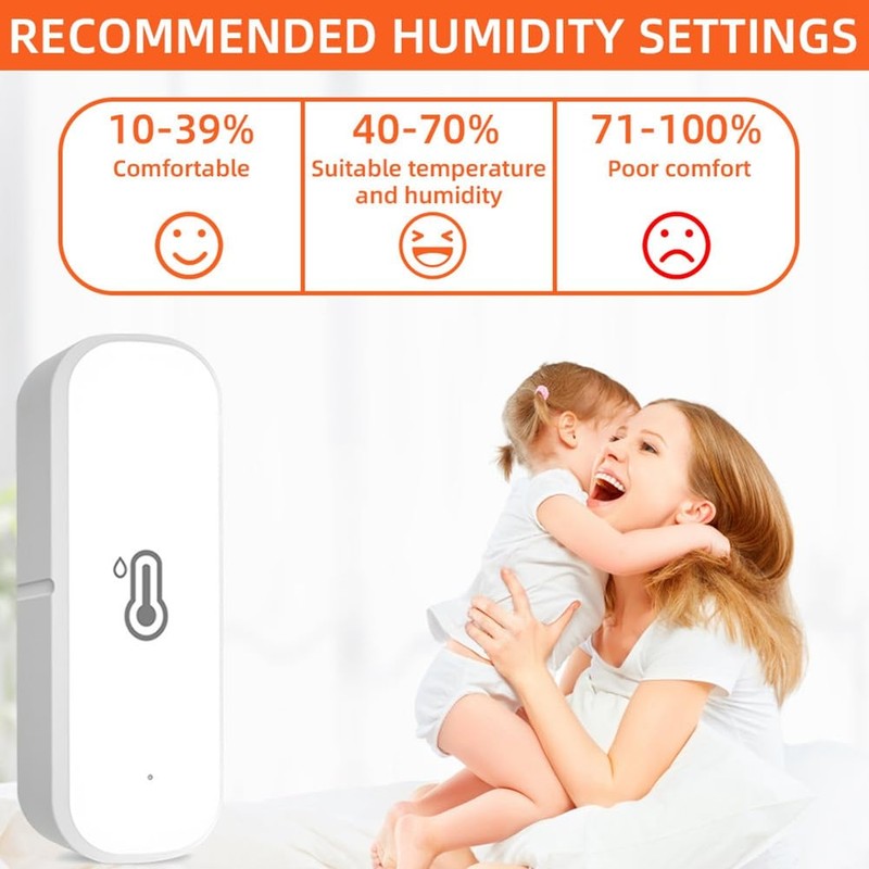 Kquepo ZigBee Humidity and Temperature Sensor, Hygrometer and Thermometer, Intelligent
