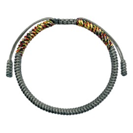 LAMIBEE Grey Bracelet, Grey Hand Braided Rope Thread, Lucky Protection Surfer Bracelet, Wrist Wrap Bracelet, String Rope Bracelet for Him Her, Women Men (Grey)