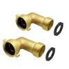 2 Pack Brass Garden Hose Elbow Connector, 90 Degree Solid