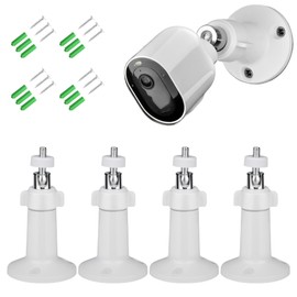 Adjustable Wall Mount for Arlo Pro/Pro 2/Ultra/Pro 3/Pro 4/Essential Spotlight Camera, Indoor/Outdoor Mounting Bracket for Your Surveillance Camera (4pack,White)